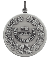 Medaille Treue Mitgl. versilbert versilbert, Maße Ø 40 mm